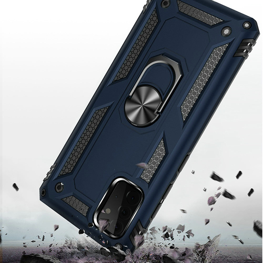 For Samsung Galaxy A71 5G Military Grade Heavy Duty Rugged Dual Layers Full Body Shockproof Hybrid Protection with Ring Kickstand  Phone Case Cover