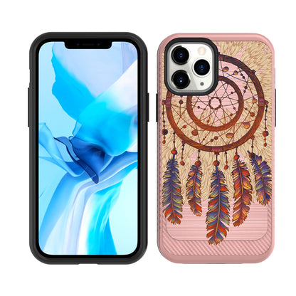 For Apple iPhone 13 Pro Max (6.7") Cute Design Printed Pattern Fashion Brushed Texture Shockproof Dual Layer Hybrid Slim Protective Had PC + TPU Rubber  Phone Case Cover