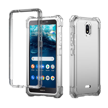 For Nokia C200 Clear Gradient Hybrid Thick Guard Shockproof Dual Layer Hard PC + TPU Bumper Frame Armor  Phone Case Cover