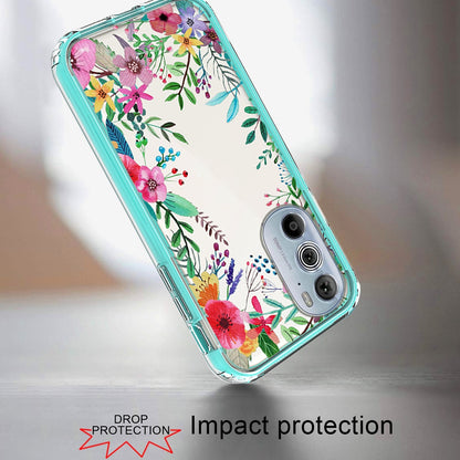 For Motorola Edge+ Plus 2022 Beautiful Design 3 in 1 Hybrid Armor Hard PC Rubber TPU Shockproof Protective Frame  Phone Case Cover