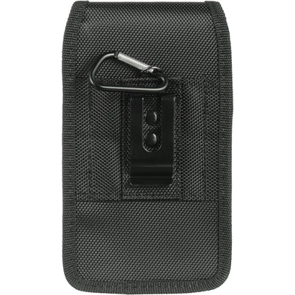 Universal Vertical Pouch Nylon Case with Belt Clip Holster and Belt Loop for Medium Size Cell phone Fit Most Apple iPhone Samsung Galaxy LG Moto Cricket Universal Nylon [Medium - Black]