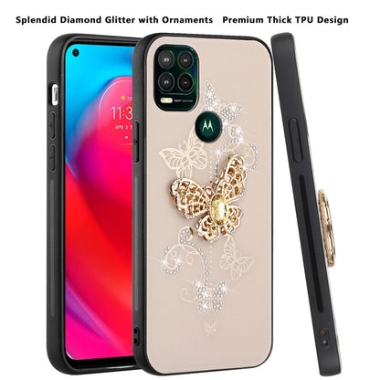 For Apple iPhone 13 Pro (6.1") 3D Diamond Bling Sparkly Glitter Ornaments Engraving Hybrid Armor Rugged Metal Fashion  Phone Case Cover