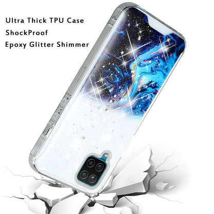 For Apple iPhone 13 Pro Max (6.7") Pattern Clear Design Transparent Glitter Bling Hybrid Plastic Hard Back Case with TPU Bumper Rubber Armor  Phone Case Cover