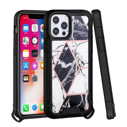 For Apple iPhone 13 Pro Max (6.7") Fashion Marbling Pattern IMD Design Hybrid ShockProof Armor Bumper Soft Rubber Hard PC Protective  Phone Case Cover