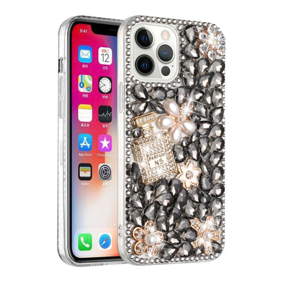 For Apple iPhone 13 Pro Max 6.7" Bling Crystal 3D Full Diamonds Luxury Sparkle Rhinestone Hybrid Protective  Phone Case Cover