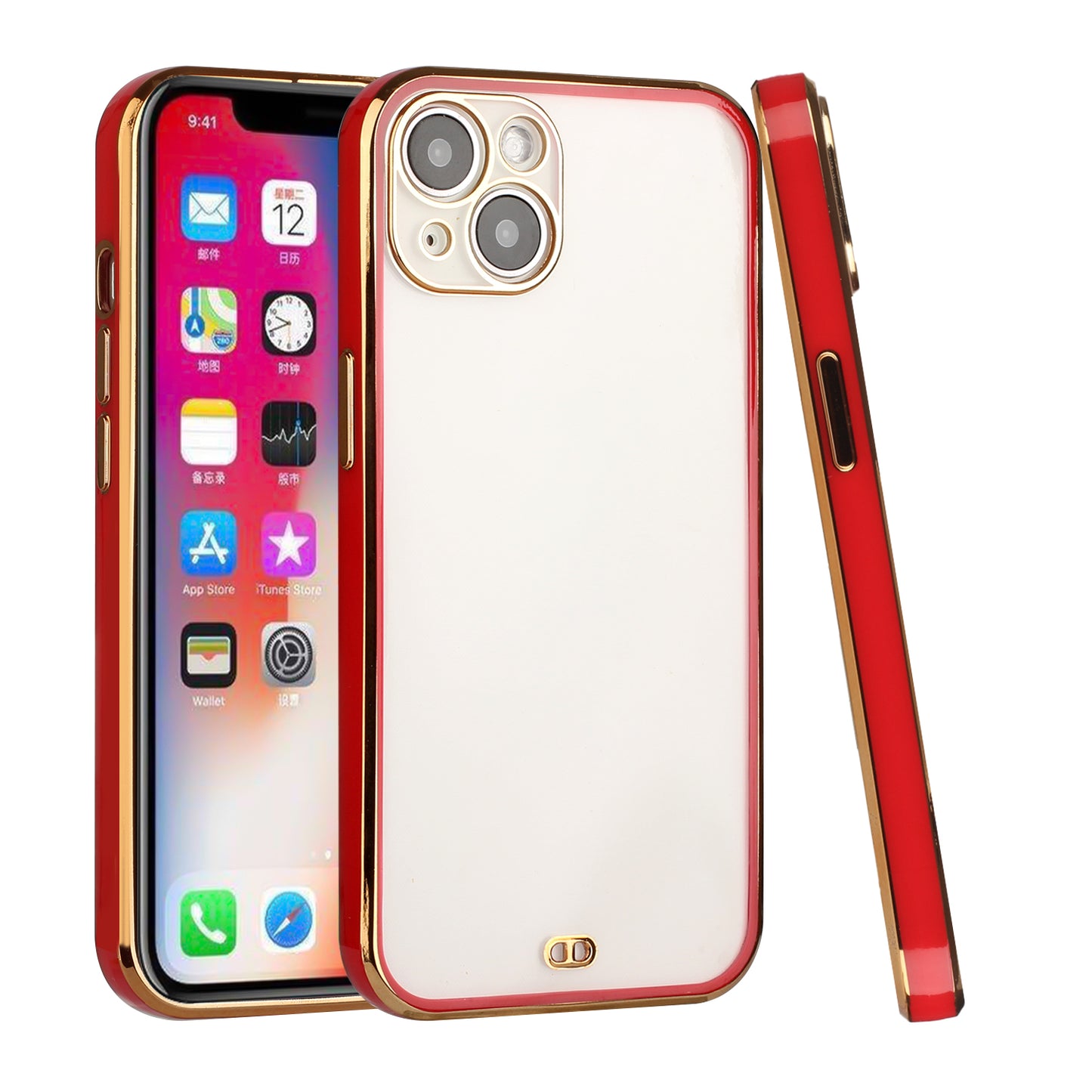 For Apple iPhone XR Slim Hybrid Gold Plated Chrome Transparent Rubber Gummy Hard PC Thick TPU Protective  Phone Case Cover