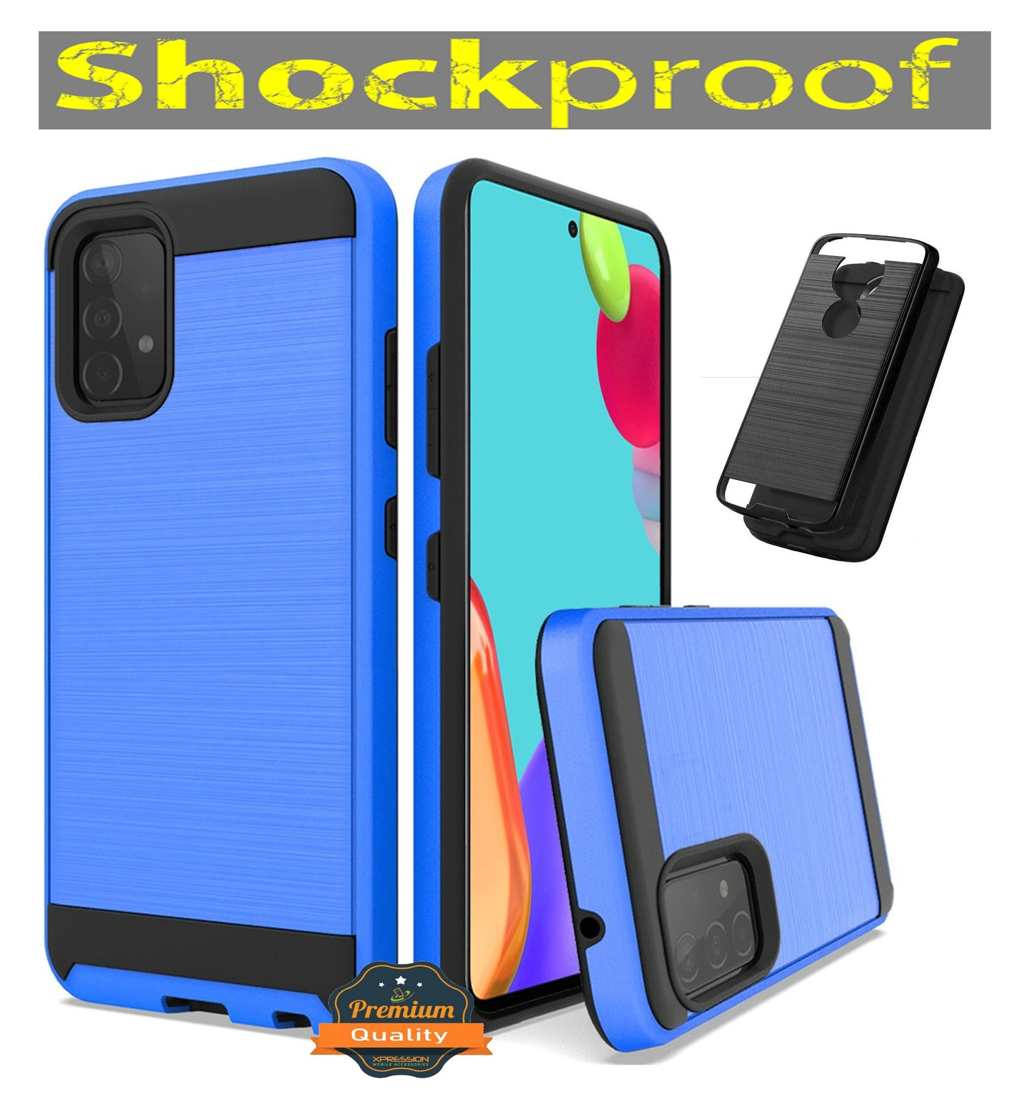 For Apple iPhone 13 Pro Max (6.7") Hybrid Rugged Brushed Metallic Design [Soft TPU + Hard PC] Dual Layer Shockproof Armor Impact  Phone Case Cover