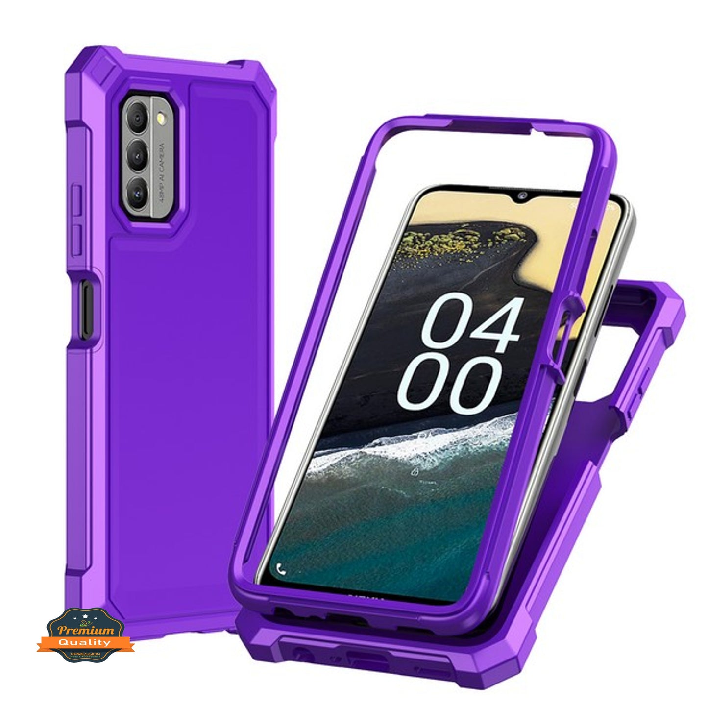 For T-Mobile Revvl 6 Pro 5G /Revvl 6 5G Hybrid 2in1 Front Bumper Frame Cover Square Edge Shockproof TPU + Hard PC  Phone Case Cover