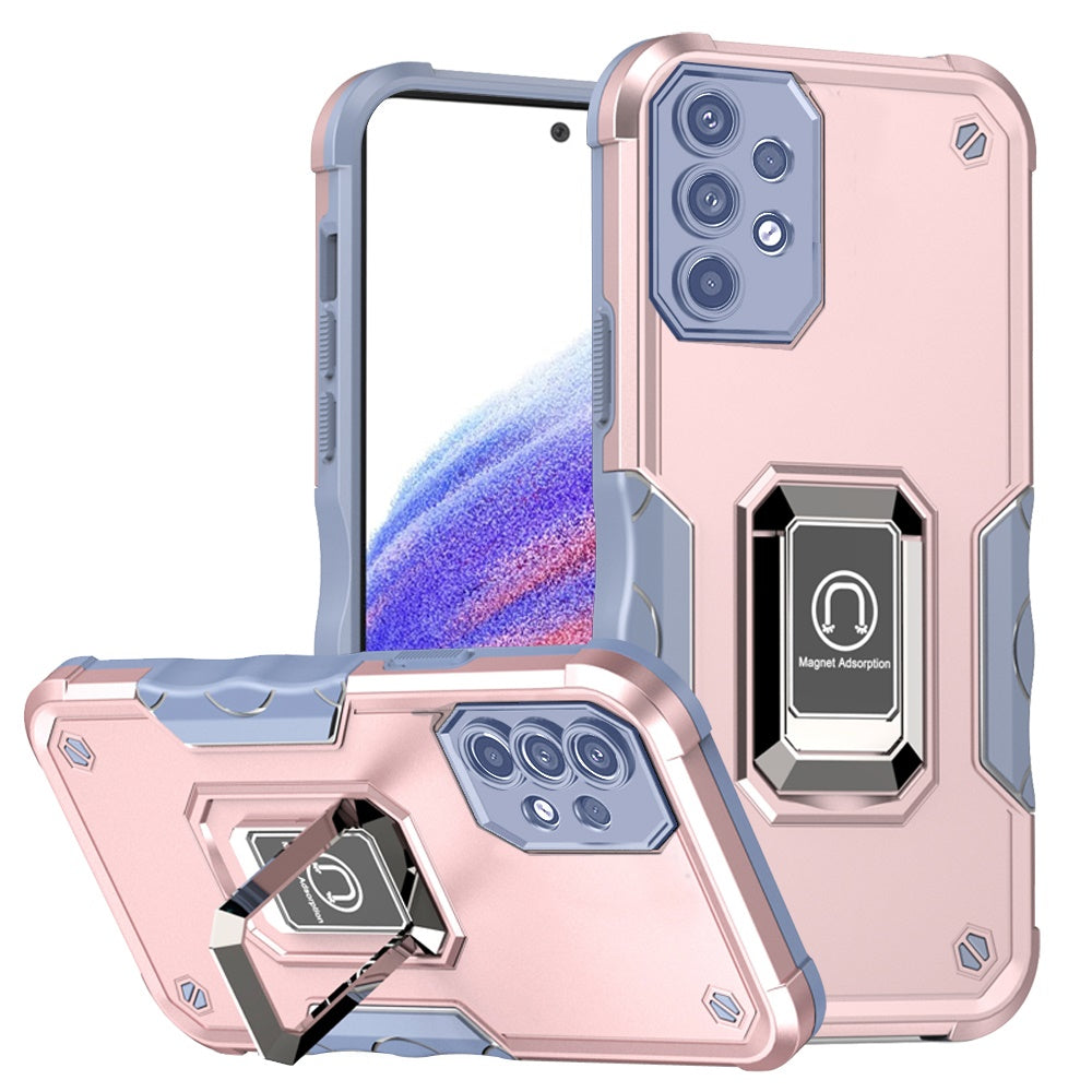 For Samsung Galaxy A53 5G Hybrid with Magnetic Ring Holder Stand Kickstand Heavy Duty Rugged Drop Silicone Shockproof  Phone Case Cover