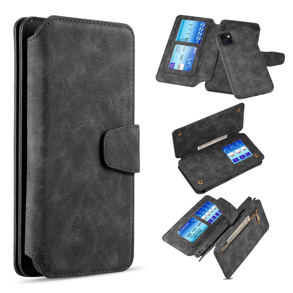 Credit/Debit Card Holder 11 Slot PU Leather Small Zipper Wallet for