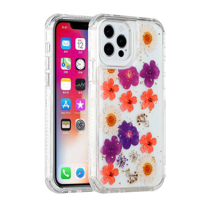 For Apple iPhone 11 (6.1") Sparkle Glitter Floral Epoxy Design Shockproof Hybrid Fashion Bling Rubber TPU  Phone Case Cover