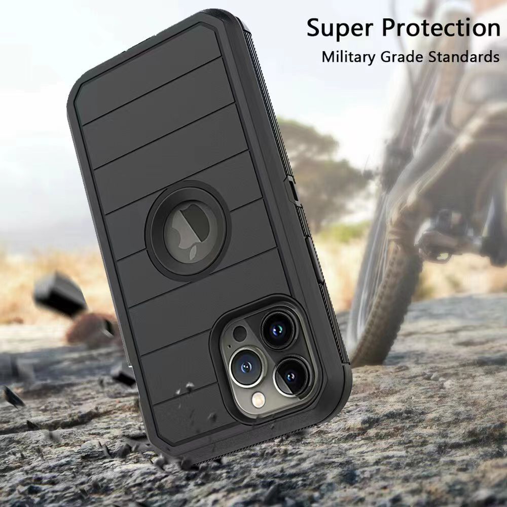 For Samsung Galaxy S22 Combo 3in1 Holster Heavy Duty Rugged with Swivel Belt Clip and Kickstand Black Phone Case Cover