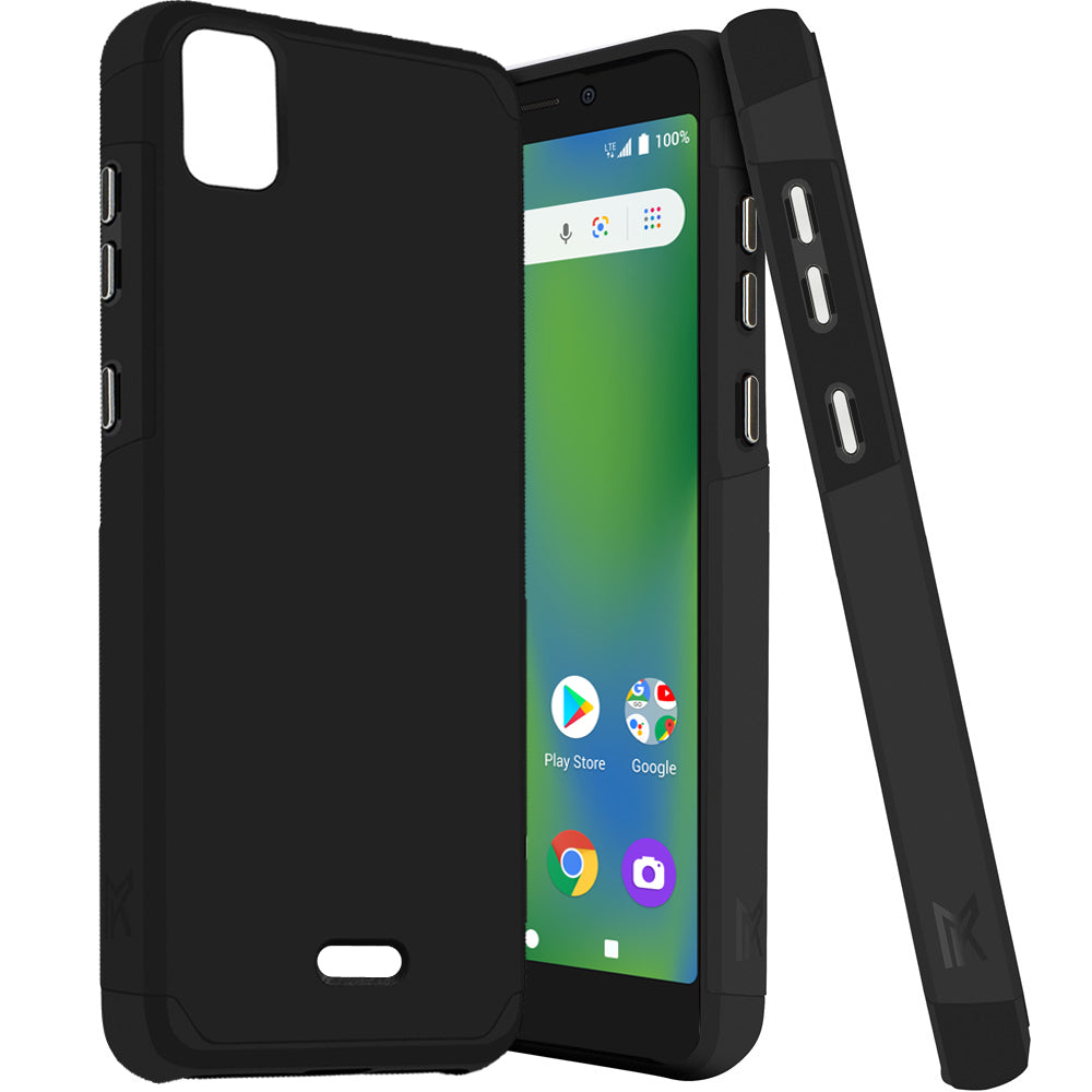 For Cricket Vision Plus Slim Corner Protection Shock Absorption Hybrid Dual Layer Hard PC + TPU Rubber Armor Defender  Phone Case Cover