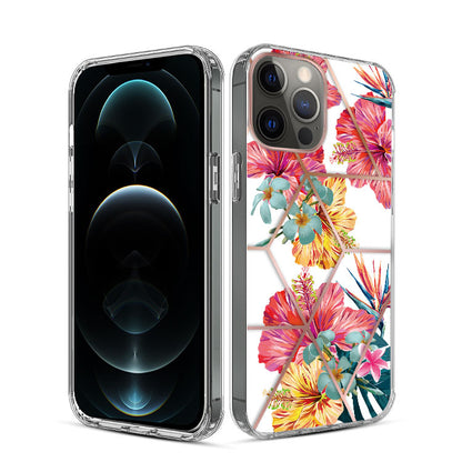 For Apple iPhone 11 (6.1") Fashion Art Floral IMD Design Beautiful Flower Pattern Hybrid Protective Hard TPU  Phone Case Cover