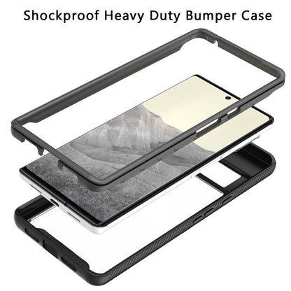 For Google Pixel 6 Clear Dual Layer Tuff Rugged Bumper Frame Heavy Duty Hybrid Shockproof Rubber TPU Full Body Defender  Phone Case Cover