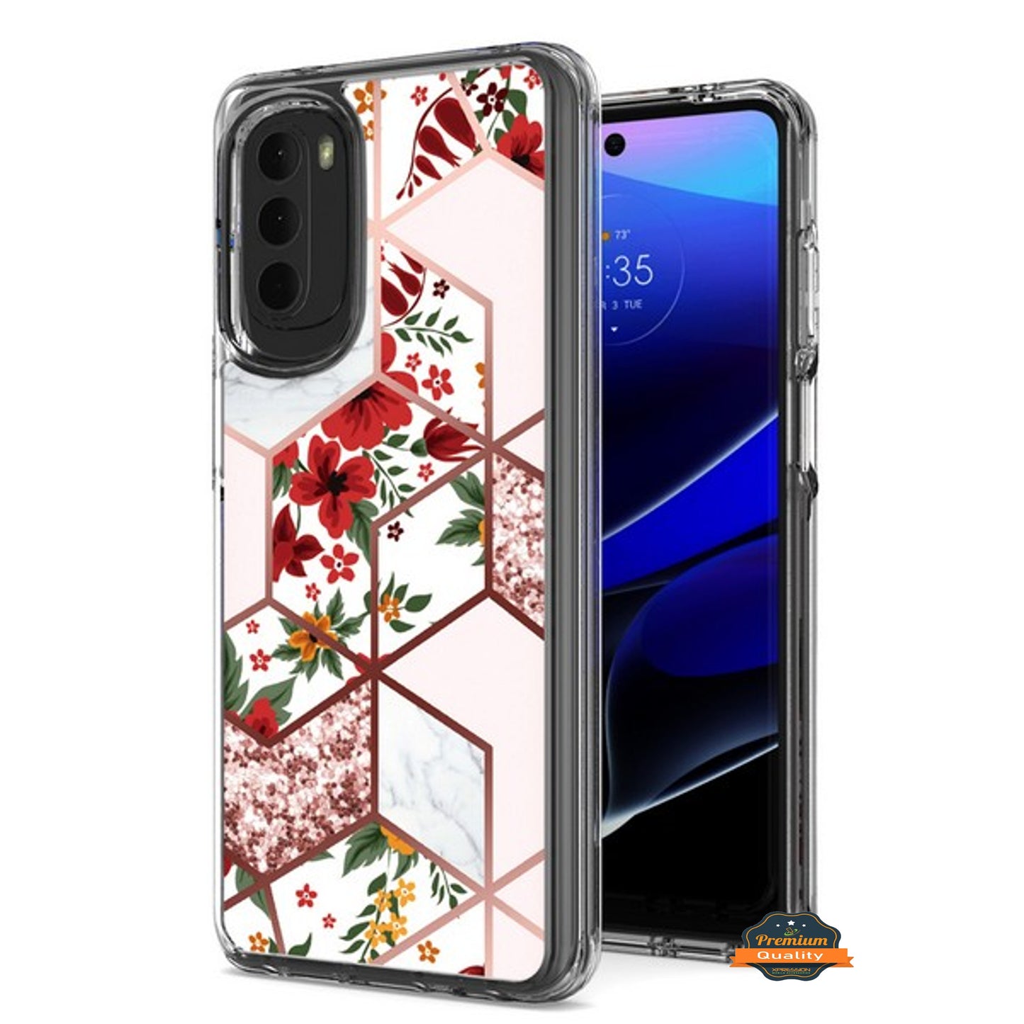 For Motorola Moto G Stylus 5G 2022 Stylish Hybrid Fashion Marble Trendy Design Hard Back Shockproof TPU Rubber Style  Phone Case Cover