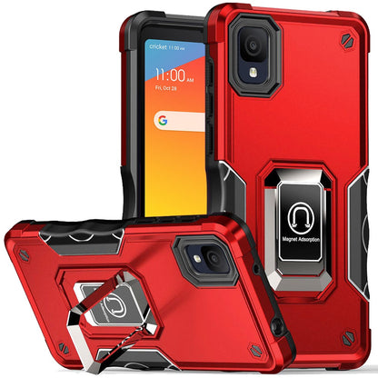 For TCL ION Z Hybrid Armor Cases with Magnetic Ring Holder Stand Kickstand Heavy Duty Rugged Drop Silicone Shockproof  Phone Case Cover