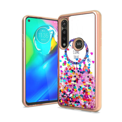 For Apple iPhone 13 Pro (6.1") Waterfall Quicksand Flowing Liquid Glitter Water Design Electroplating Bling TPU Hybrid Frame Protective  Phone Case Cover