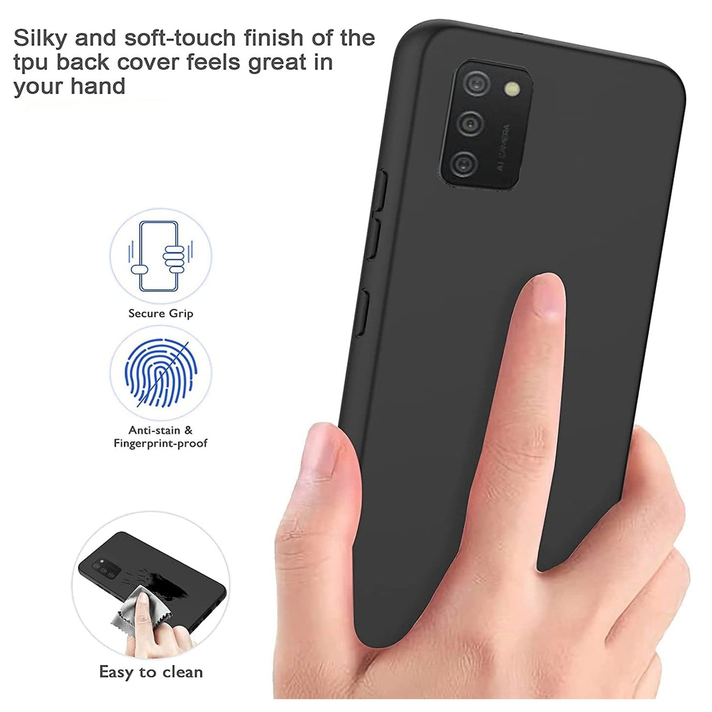 For Motorola Moto G Power 2022 Ultra Slim Flexible TPU Hybrid [Matte Finish Coating] Shock Absorbing Rubber Silicone Gummy Protection Black Phone Case Cover