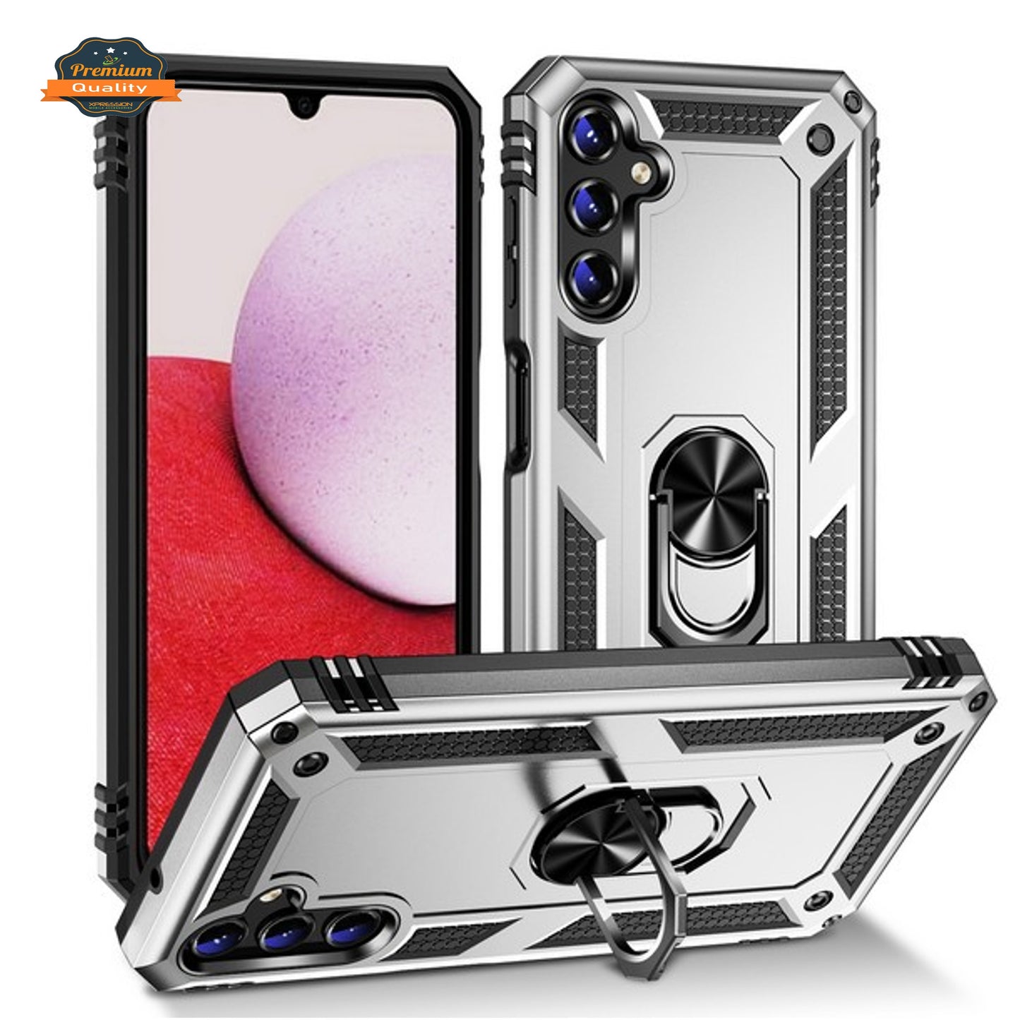 For Samsung Galaxy S23 /Plus /Ultra Shockproof Hybrid Dual Layer PC+TPU with Ring Stand Metal Kickstand Heavy Duty Armor Shell  Phone Case Cover