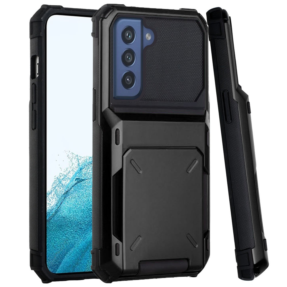 For Samsung Galaxy S22 Plus Multiple Wallet Hidden Credit Card Holder (Upto 5 Cards) Shockproof Hybrid Armor Durable  Phone Case Cover