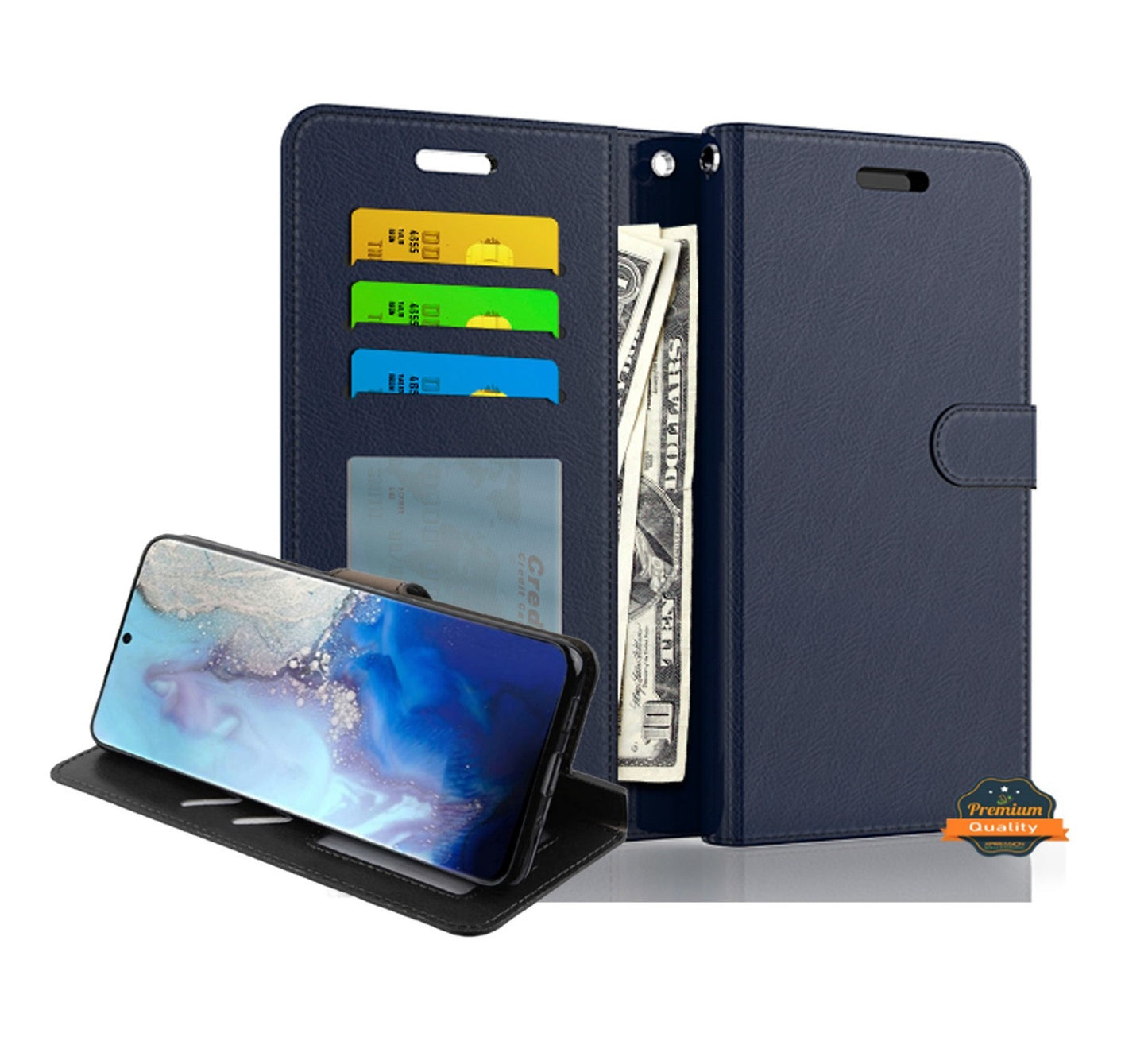 For Samsung Galaxy S22 /Plus Ultra Wallet PU Leather Pouch with Credit Card Slots ID Money Pocket, Stand & Strap Flip  Phone Case Cover