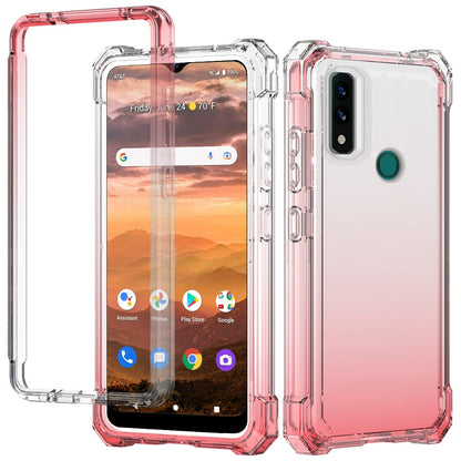 For AT&T Maestro 3 Clear Gradient Hybrid Thick Guard Shockproof Dual Layer Hard PC + TPU Bumper Frame Armor  Phone Case Cover