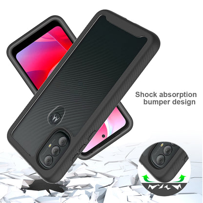 For Motorola Moto G Pure Hybrid Clear Shockproof Dual Layer Protection Hard Rugged PC and Soft TPU Silicone Bumper Frame Back Clear Black Phone Case Cover