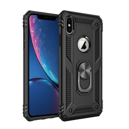 For Apple iPhone XR Military Grade Rugged Dual Layers Hard PC + TPU Shockproof Hybrid Protection with Ring Kickstand  Phone Case Cover