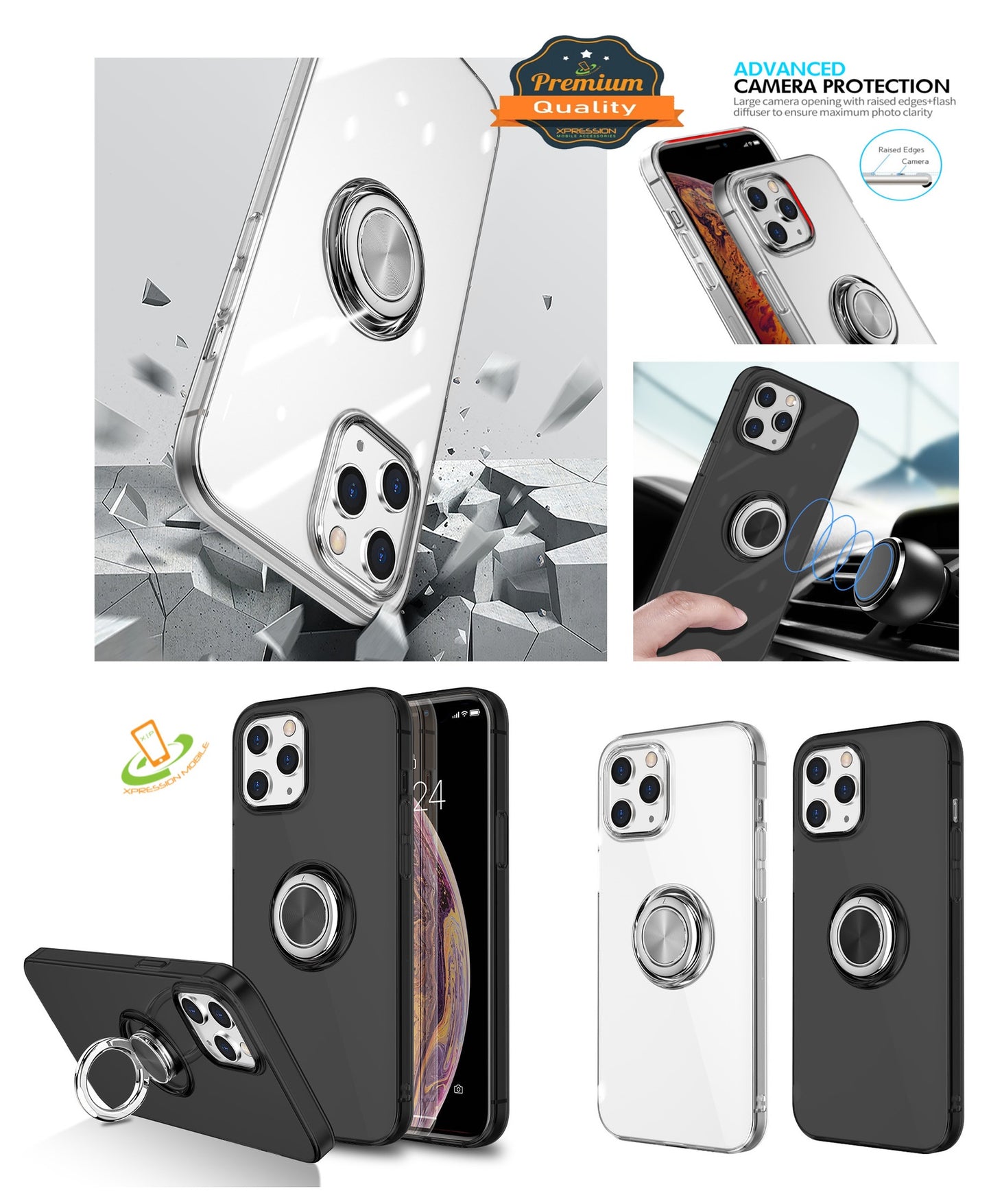 For Apple iPhone 13 /Pro Max Mini Hybrid Case with Invisible Ring Kickstand, Protective Soft TPU & Hard PC Shock -Absorbing Bumper  Phone Case Cover