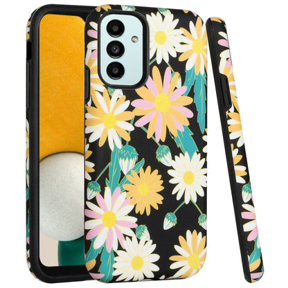 For Samsung Galaxy A13 5G Bliss Floral Stylish Design Hybrid Rubber TPU Hard PC Shockproof Armor Rugged Slim  Phone Case Cover