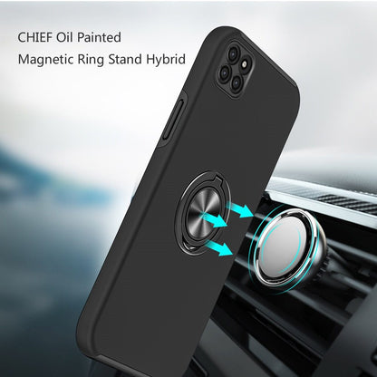 For Boost Mobile Celero 5G Hybrid 360 Degree Rotatable Metal Invisible Ring Stand Holder Fit Magnetic Car Mount Shockproof Slim Soft  Phone Case Cover