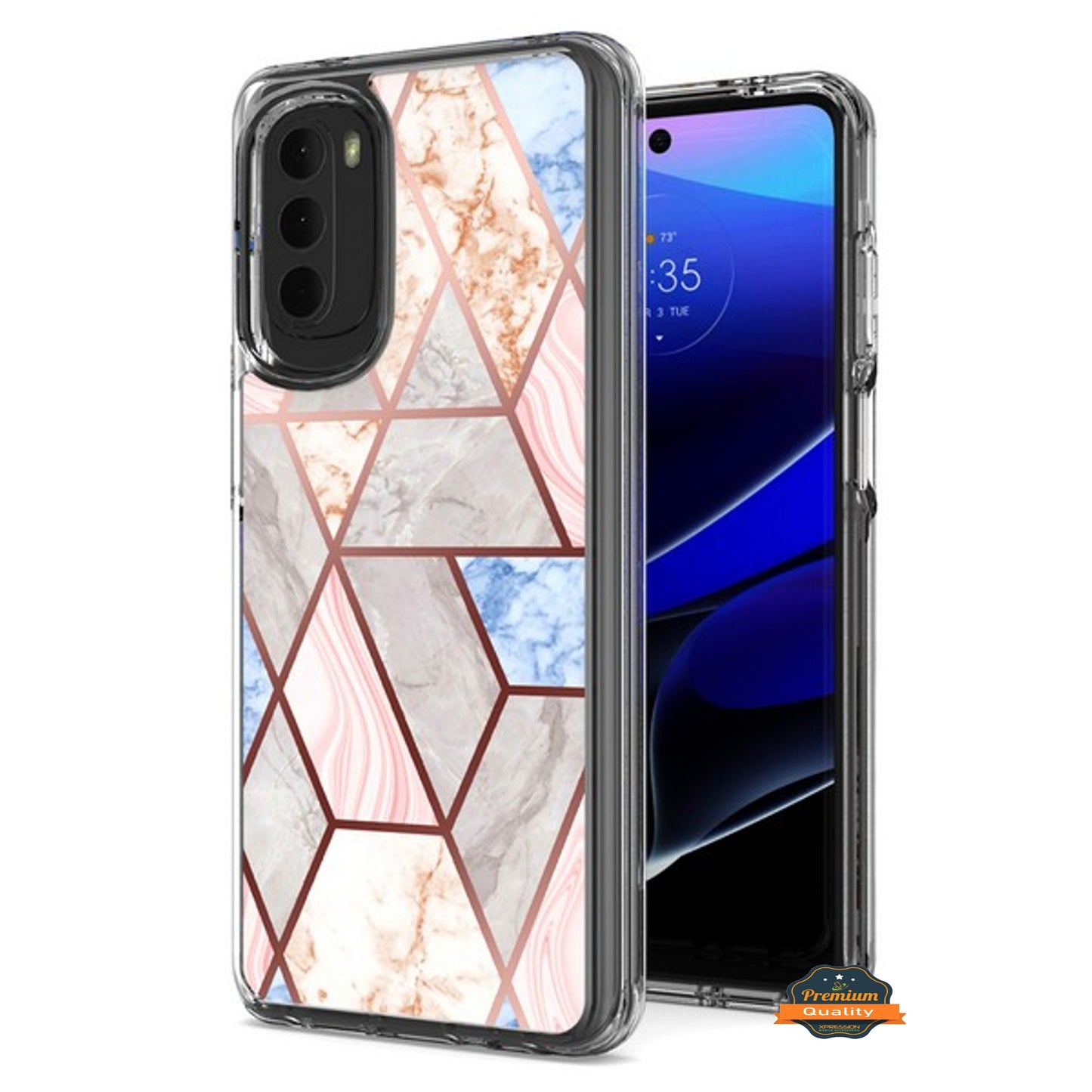 For Motorola Moto G Stylus 5G 2022 Stylish Hybrid Fashion Marble Trendy Design Hard Back Shockproof TPU Rubber Style  Phone Case Cover