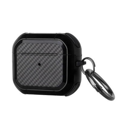 For Apple AirPods 2 & 1 Full-Body Rugged Protective Carbon Fiber with Keychain [Front LED Visible] Hybrid Slim Shockproof  Case Cover