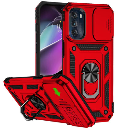 For Motorola Moto G 5G 2022 Hybrid Case with Camera Lens Protection & 360° Rotate Ring Kickstand TPU Hard Bumper  Phone Case Cover