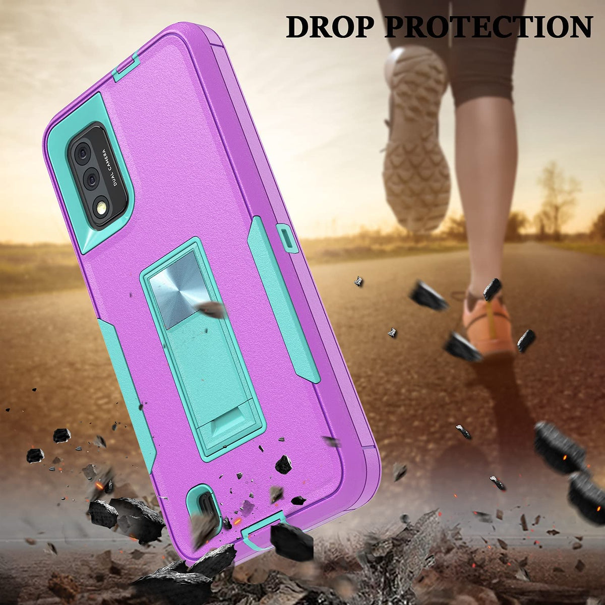 For Motorola Moto G Pure / Moto G Power 2022 Military Grade Rugged with Hidden Kickstand Hybrid Heavy Duty Support Car Mount Holder  Phone Case Cover