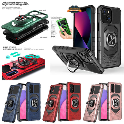 For TCL Stylus 5G Armor Hybrid Stand Ring Hard TPU Rugged Full-Body Protective [Military-Grade] Magnetic Car Ring Holder  Phone Case Cover