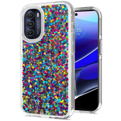 For Motorola Moto G Stylus 5G 2022 Colorful Glitter Bling Sparkle Epoxy Glittering Shining Hybrid Hard Shockproof  Phone Case Cover