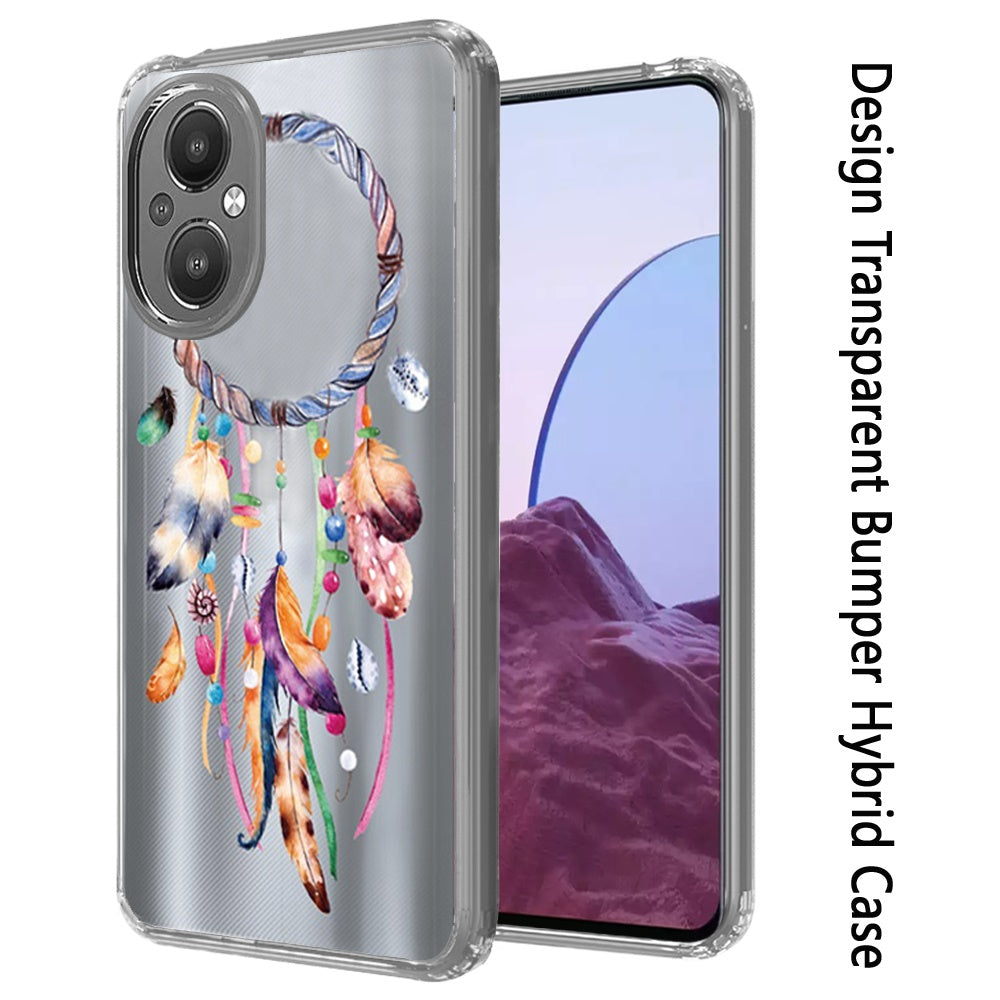 For OnePlus Nord N20 5G Cases Hybrid Design Image Transparent Rubber TPU Protector Thin Shell Back PC Armor Shockproof  Phone Case Cover