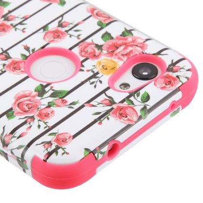 For Google Pixel 3A XL Hybrid Three Layer Hard PC Shockproof Heavy Duty TPU Rubber Anti-Drop Pink Roses Phone Case Cover