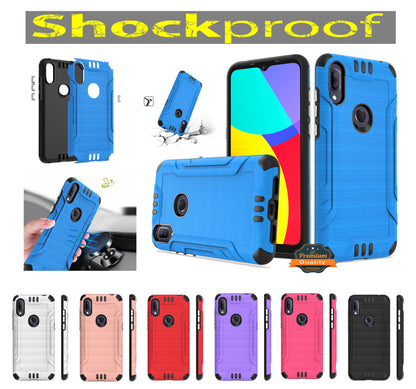 For Nokia G50 5G Hybrid Dual Layer Slim Defender Armor Tuff Metallic Brush Texture Finishing Shockproof Hard PC + Soft TPU Rubber  Phone Case Cover