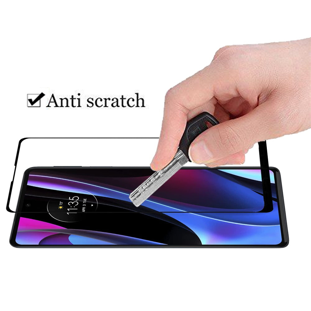 For Motorola Edge+ 2022 /Edge Plus Tempered Glass Screen Protector [Full Coverage] Curved Fit Black Edged 9H Hardness Glass Screen Protector Clear Black Screen Protector