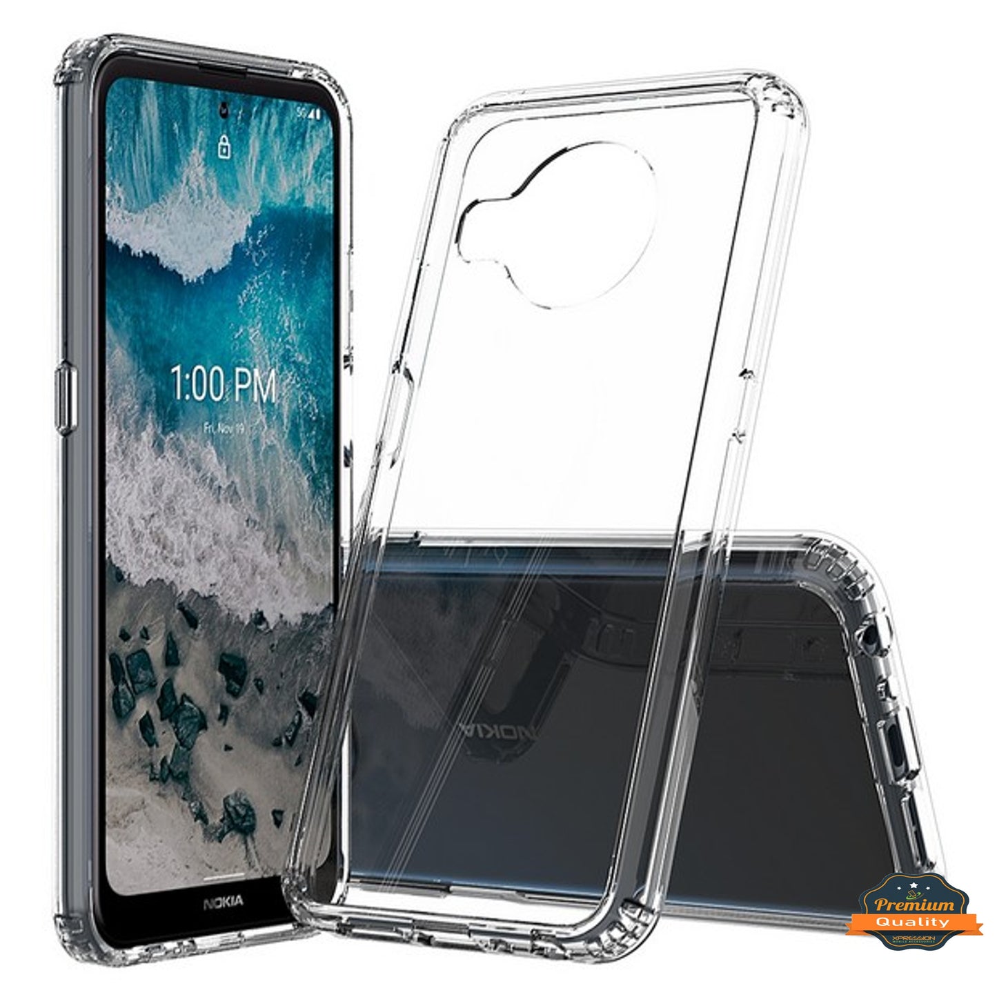 For Nokia X100 Crystal HD Clear Back Panel Hard PC + TPU Bumper Frame Hybrid Slim Thin Lightweight Shockproof  Phone Case Cover