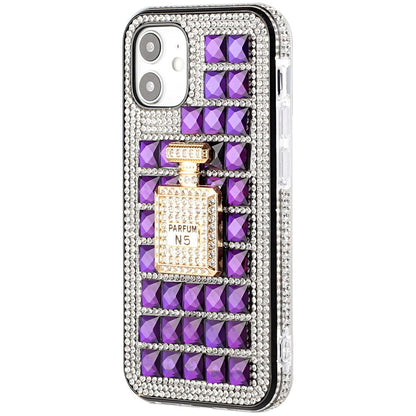 For Apple iPhone 12 /12 Pro (6.1") Fashion Luxury 3D Bling Diamonds Rhinestone Jeweled Ornament Shiny Crystal Hybrid Hard  Phone Case Cover