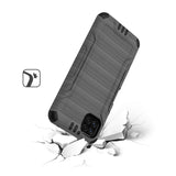 For Boost Mobile Celero 5G Hybrid Dual Layer Slim Defender Armor Tuff Metallic Brush Texture Finishing Shockproof Hard TPU Rubber  Phone Case Cover