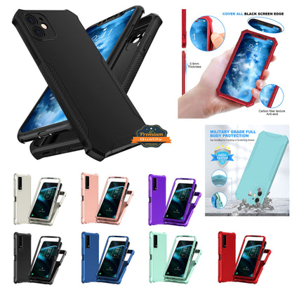 For TCL Stylus 5G Hybrid 2in1 Front Bumper Frame Cover Square Edge Shockproof Soft TPU + Hard PC Anti-Slip Heavy Duty  Phone Case Cover