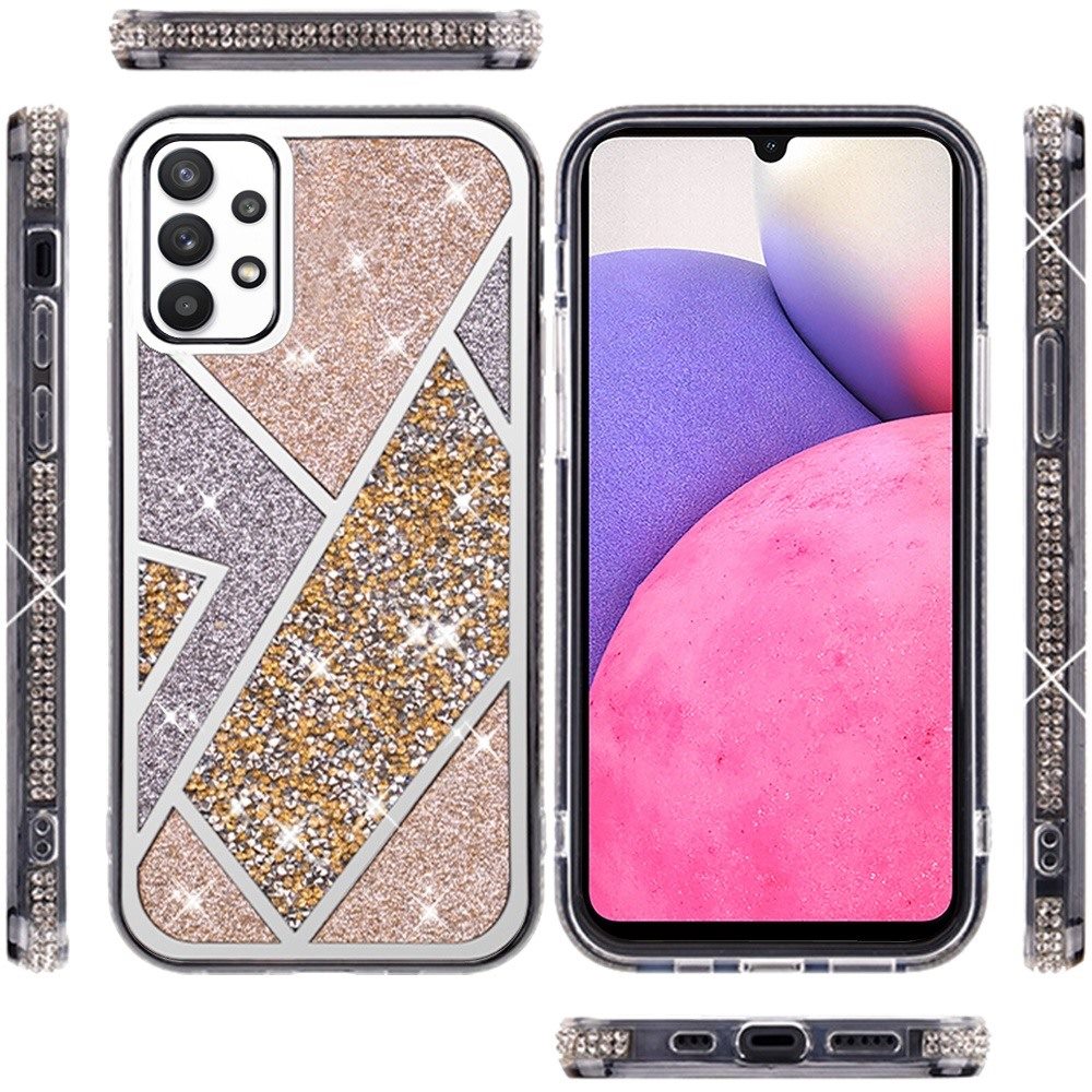 For Samsung Galaxy A33 5G Glitter Bling Diamond Rhinestone Sparkly Bumper Fashion Shiny Cute Fancy Cases Hybrid Rugged  Phone Case Cover