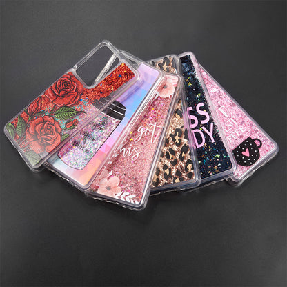 For Boost Mobile Celero 5G Hybrid Bling Luxury Fashion Design Flowing Liquid Glitter Floating Quicksand Sparkle Glitter Soft TPU + PC  Phone Case Cover