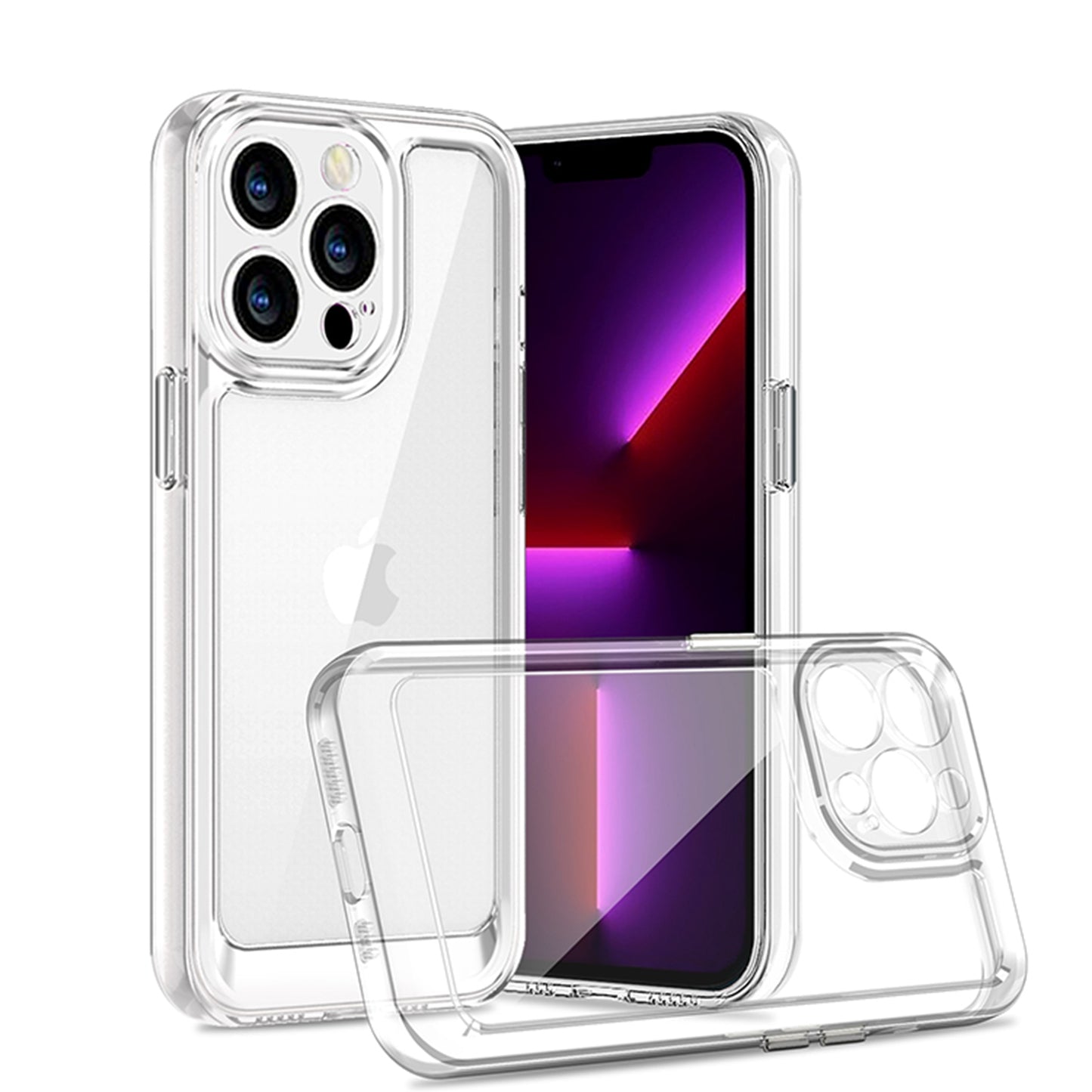 For Apple iPhone 11 (6.1") Ultra-Thin Transparent Hybrid Soft Silicone Rubber TPU and Hard PC Shockproof Tone Frame Bumper  Phone Case Cover