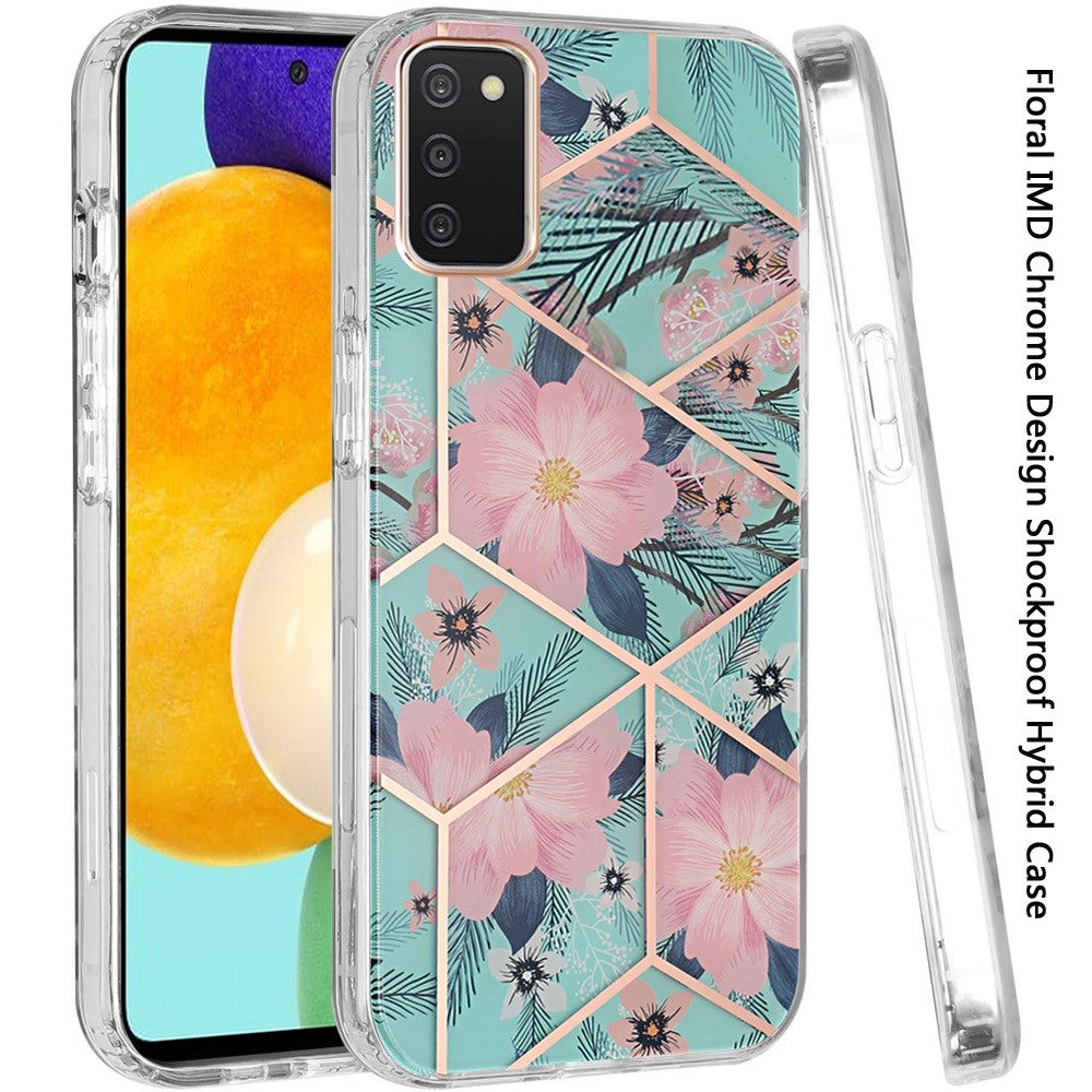 For Samsung Galaxy A13 5G Fashion Floral IMD Design Flower Pattern Hybrid Protective Hard PC Rubber TPU Slim Hard Back Shockproof  Phone Case Cover